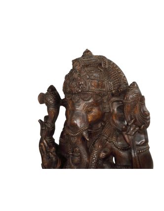Ganéš, dřevěná ručně vyřezaná socha, 46x17x91cm