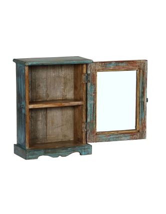 Prosklená skříňka z teakového dřeva, 39x19x53cm
