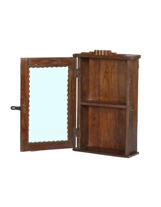Prosklená skříňka z teakového dřeva, 39x14x60cm