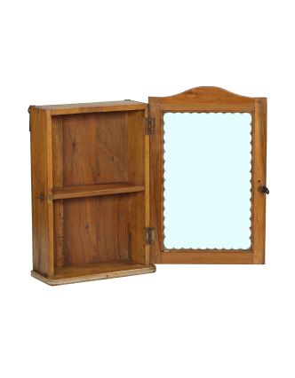 Prosklená skříňka z teakového dřeva, 36x15x57cm
