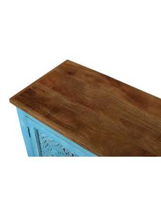 Skříňka z mangového dřeva, ruční řezby, 117x43x90cm