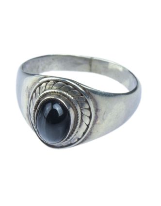 Stříbrný prsten vykládaný black star, AG 925/1000, 3g, Nepál