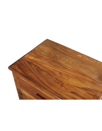 Malá prosklená skříňka z teakového dřeva, 51x36x73cm