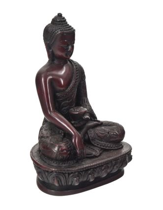 Buddha Šakjamuni, sedící, vínová pryskyřice, 14cm