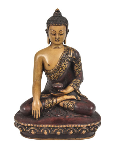 Buddha Šakjamuni, řučně vyřezávaný, pryskyřice, 23cm