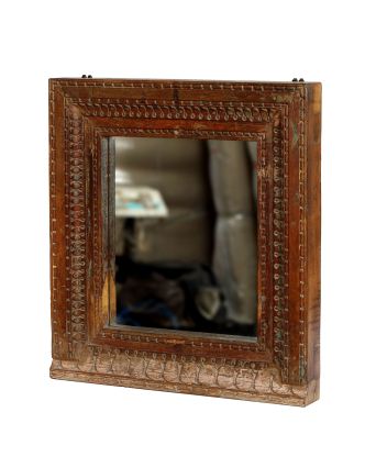Zrcadlo v rámu z teakového dřeva, 63x8x68cm