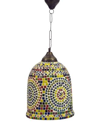 Skleněná mozaiková lampa, multibarevná, ruční práce, průměr 24cm, výška 33cm