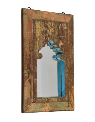 Zrcadlo v rámu z teakového dřeva, 31x4,5x51cm