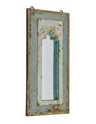 Zrcadlo v rámu z teakového dřeva, 22x3x46cm