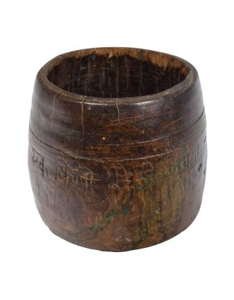 Stará dřevěná nádoba, 13x13x14cm