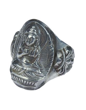 Stříbrný prsten s Buddhou, AG 925/1000, 6g, Nepál