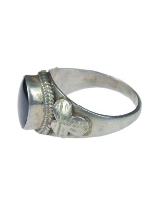 Stříbrný prsten vykládaný black star, AG 925/1000, 4g, Nepál