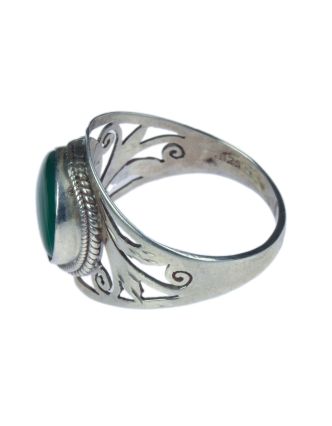 Stříbrný prsten vykládaný malachytem AG 925/1000, 5g, Nepál
