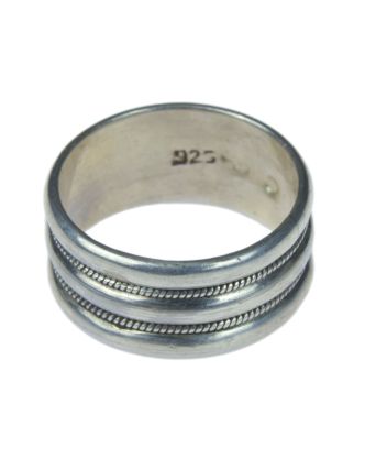 Stříbrný prsten kroužek, šířka 8mm AG 925/1000, 5g, Nepál