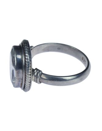 Stříbrný prsten vykládaný broušeným zirkonem AG 925/1000, 7g, Nepál