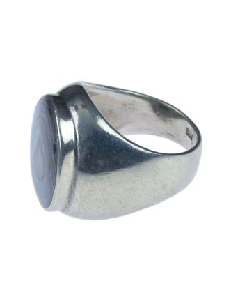 Stříbrný prsten vykládaný paua perletí, AG 925/1000, 9g, Nepál