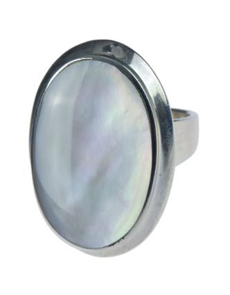 Stříbrný prsten vykládaný perletí, AG 925/1000, 11g, Nepál