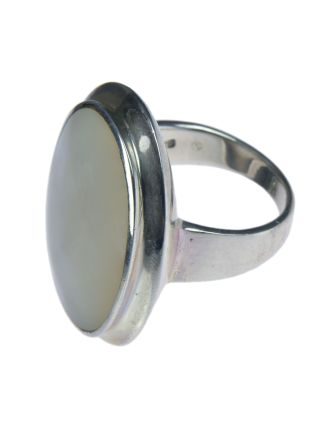 Stříbrný prsten vykládaný perletí, AG 925/1000, 11g, Nepál