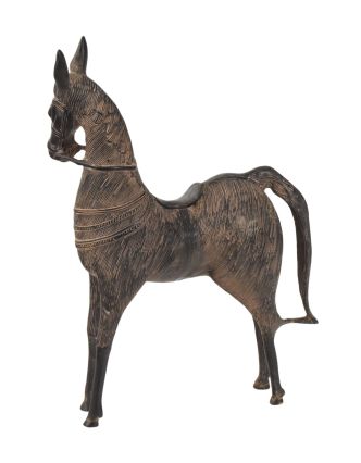 Socha koně "Tribal Art", mosaz, 36cm