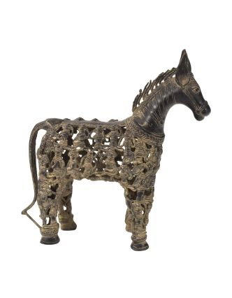 Socha koně "Tribal Art", mosaz, 35cm