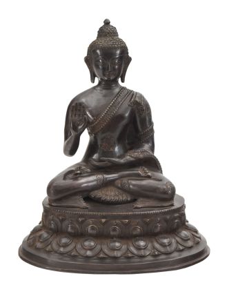 Buddha Amoghasiddhi, mosazná socha, 35cm