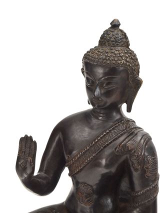 Buddha Amoghasiddhi, mosazná socha, 35cm