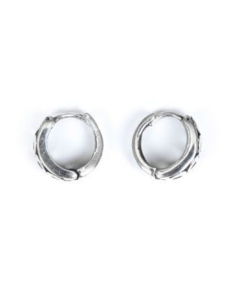 Stříbrné náušnice zdobené kroužky 12mm, AG 925/1000, 1g, Nepál