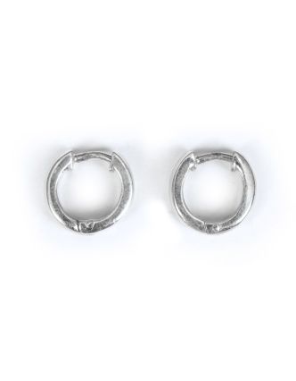 Stříbrné náušnice hladké kroužky 13mm, AG 925/1000, 3g, Nepál