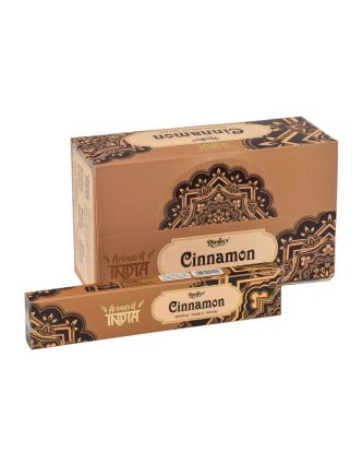 Vonné tyčinky, Cinnamon, Aromas of India, 23cm, 15g, (Poojas)