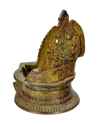 Mosazná olejová lampa, tribal art, 10x11x14cm