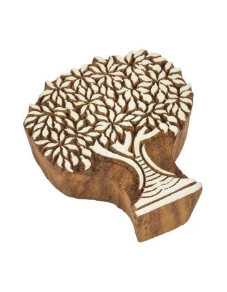 Vvyřezávané razítko "Strom života", palisandr, 8,5x9,5cm