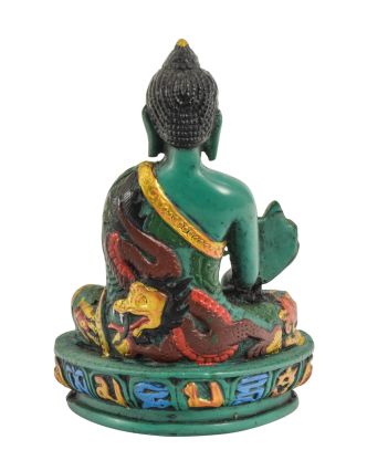 Soška Medicine Buddha, zelený, ručně malovaný, 14cm