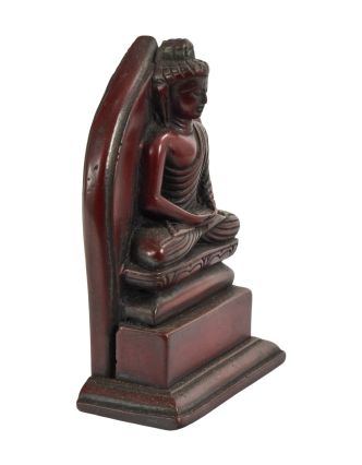 Buddha Amithaba, tmavě červený, pryskyřice, 13cm