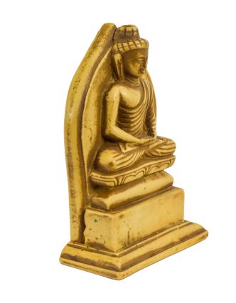 Buddha Amithaba, světlý, antik patina, pryskyřice, 13cm