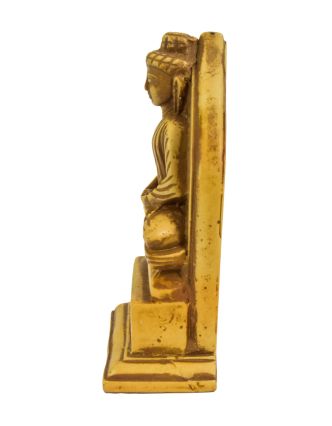 Buddha Amithaba, světlý, antik patina, pryskyřice, 13cm