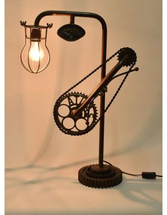 Lampička v designu "Steamp punk" z recyklovaných součástek, 48x20x70cm