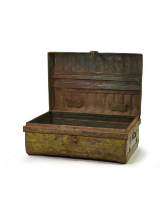 Plechový kufr, zelený, 67x45x29cm