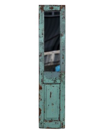 Zrcadlo v rámu z teakového dřeva, vyrobené ze starých dveří, 44x4x203cm