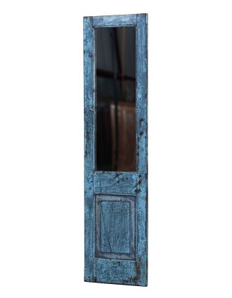 Zrcadlo v rámu z teakového dřeva, vyrobené ze starých dveří, 52x4x197cm