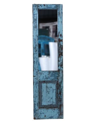 Zrcadlo v rámu z teakového dřeva, vyrobené ze starých dveří, 52x4x198cm