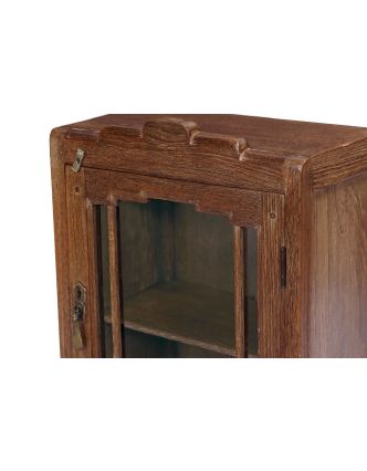 Prosklená skříňka z teakového dřeva, 41x23x64cm