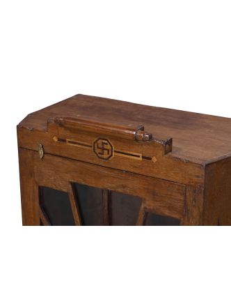 Prosklená skříňka, oltář, z teakového dřeva, 49x45x89cm