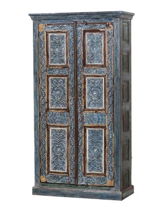 Skříň z teakového dřeva, staré dveře, 104x46x195cm