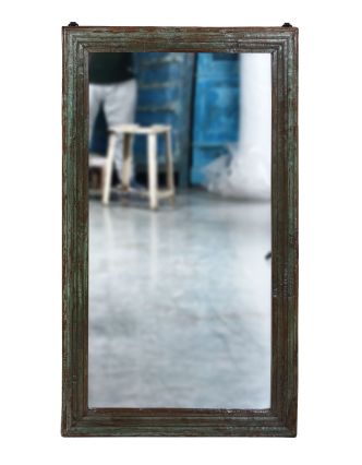 Zrcadlo ve starém rámu z teakového dřeva, 79x7x140cm