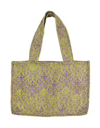 Elegantní plážová taška, fialovo-zelená, rozměr 48x13x34 + 34cm ucha
