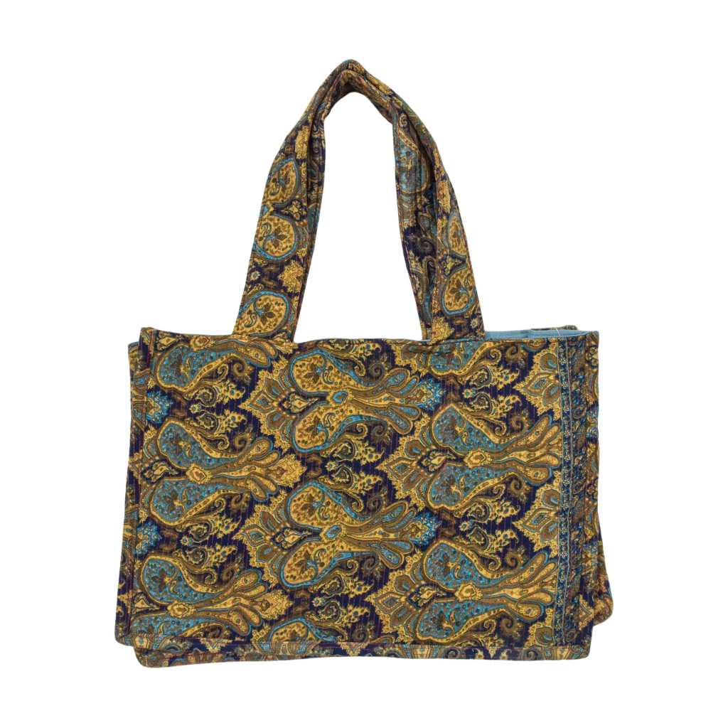 Elegantní plážová taška, modro-béžová, rozměr 48x13x34 + 34cm ucha