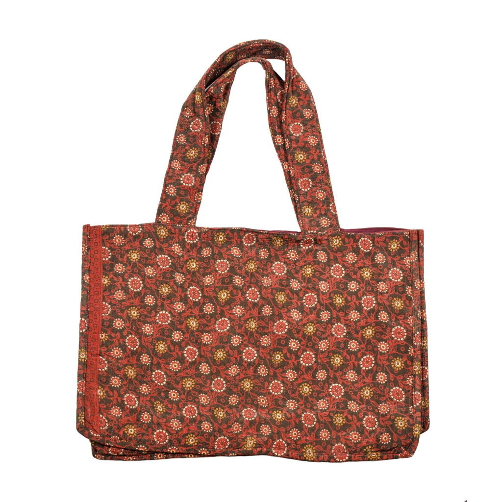 Elegantní plážová taška, červeno-hnědá, rozměr 48x13x34 + 34cm ucha (2R)
