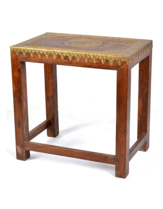Stolička s mosazným kováním, indický palisandr, 45x30x45cm