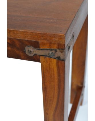 Stolička, kování v rozích, indický palisandr, 35x28x37cm