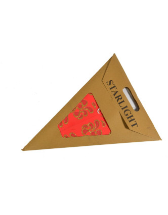 Červený papírový lampion hvězda "Star Star", zlacená, 5 cípů, 60cm